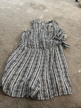 As U Wish Black and White Striped Patterned Romper Shorts size 3X